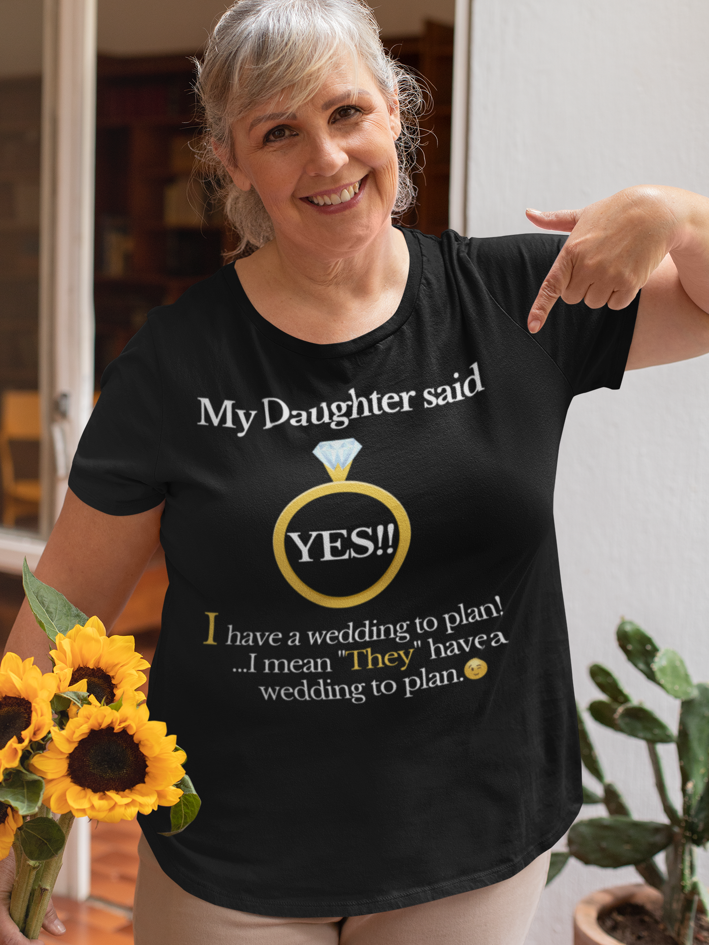 yes daughter mom black T-Shirt