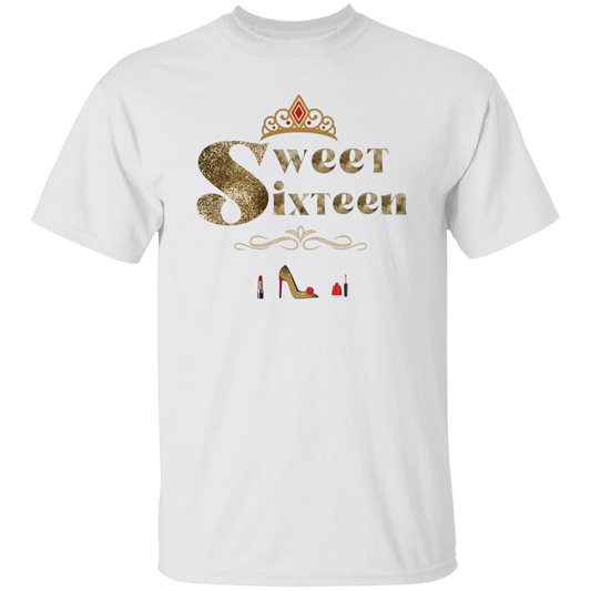 Sweet 16 Gold Glitter Heels T-Shirt