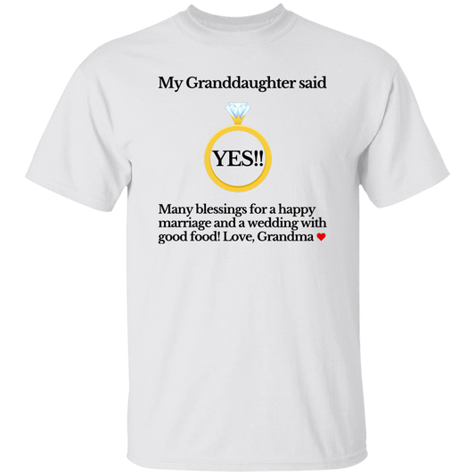 yes granddaughter grandma white T-Shirt