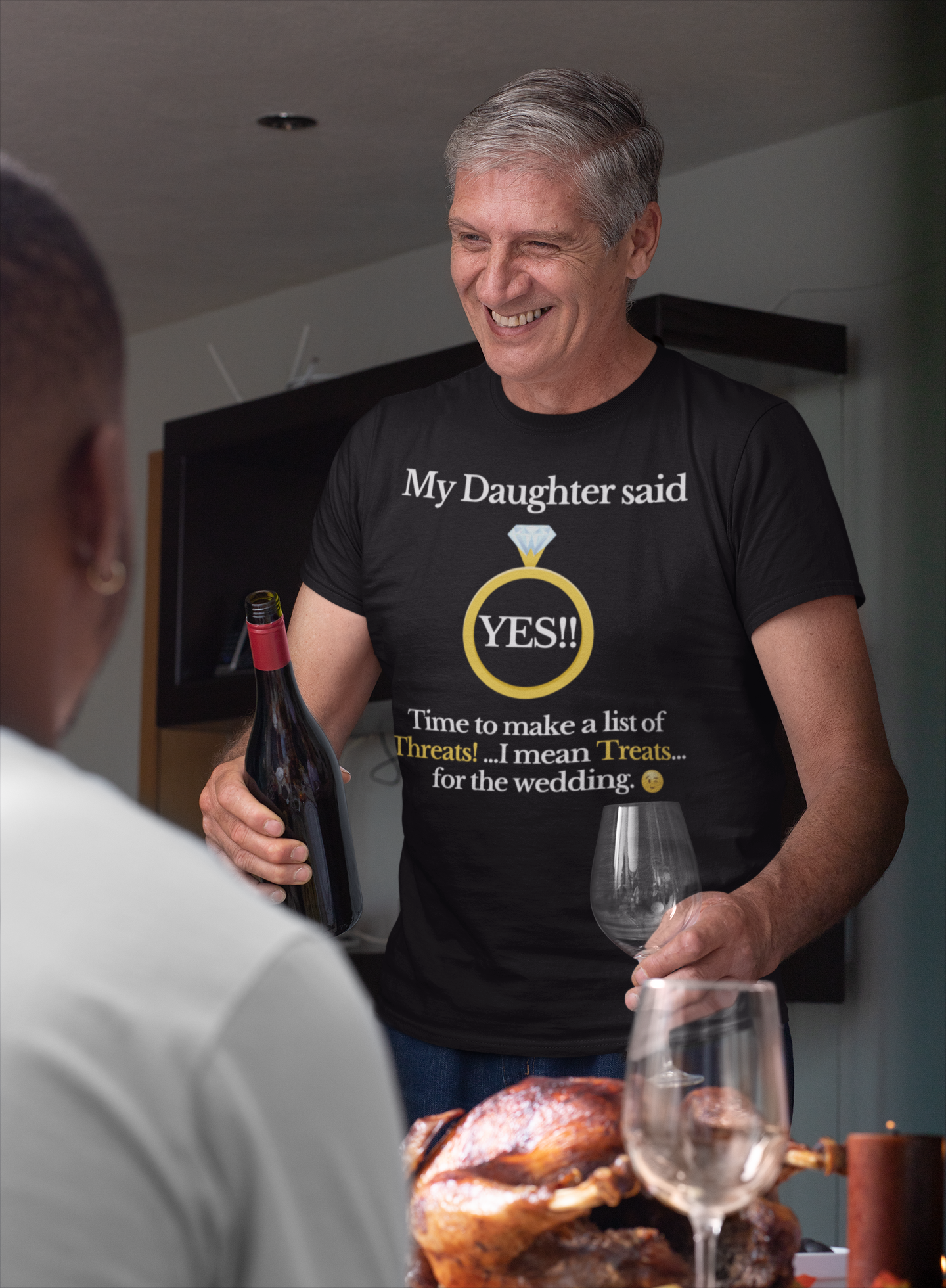yes daughter dad black T-Shirt