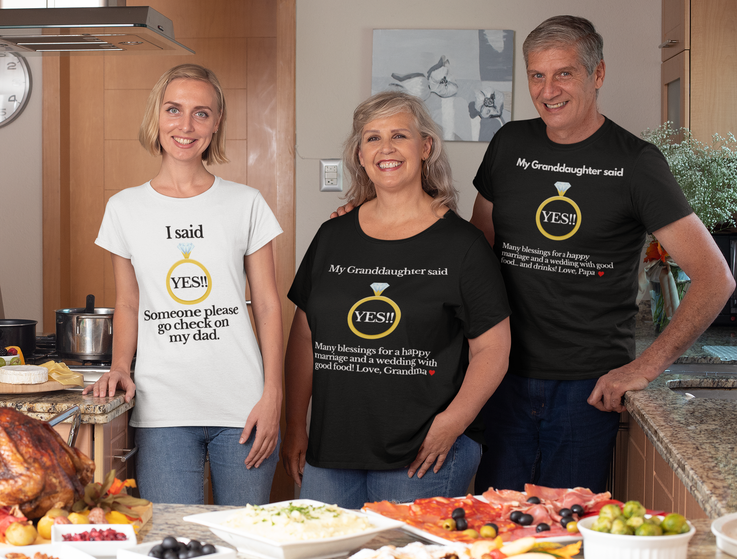 yes granddaughter papa black T-Shirt