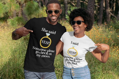 Yes check on mom black T-Shirt