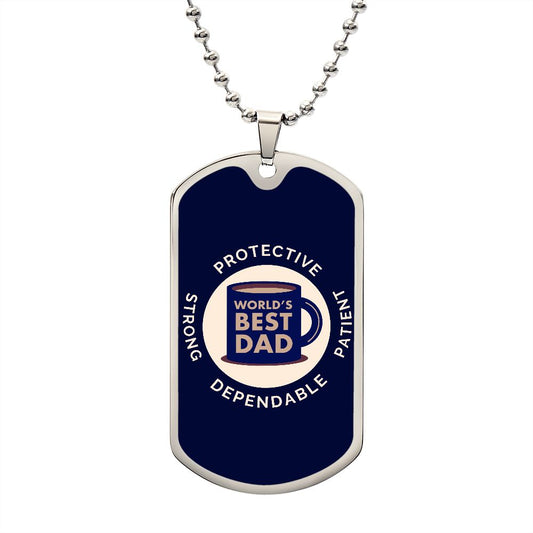 Luxury Military Chain Dog Tag - World's Best Dad Coffee Mug