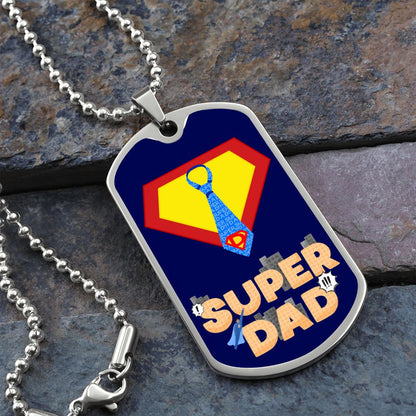 Super Dad luxury military dog tag