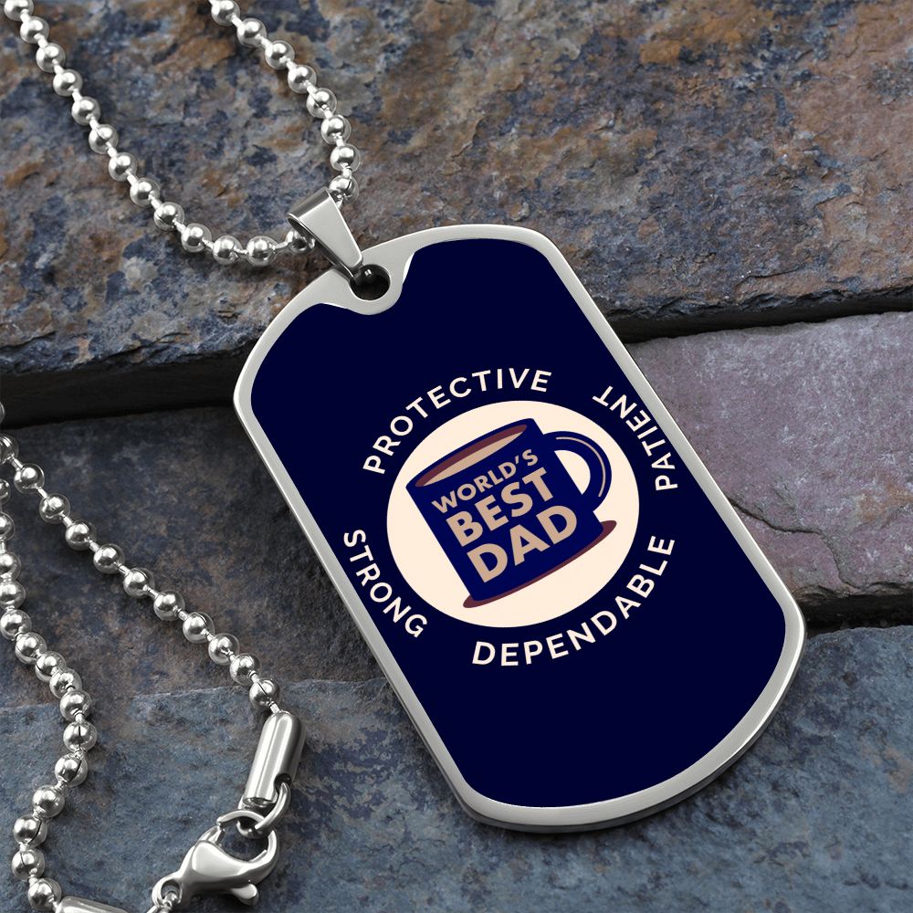 Luxury Military Chain Dog Tag - World's Best Dad Coffee Mug