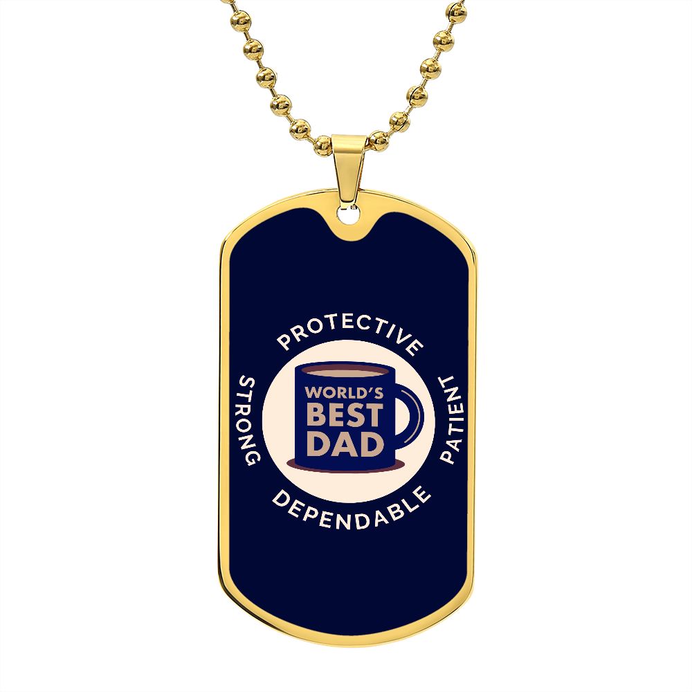 Luxury Military Chain Dog Tag - World's Best Dad Coffee Mug