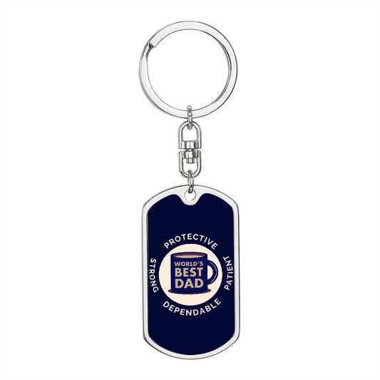 Graphic Dog Tag Keychain - World's Best Dad Coffee Mug