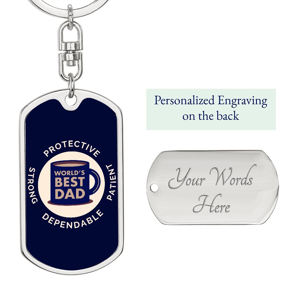 Graphic Dog Tag Keychain - World's Best Dad Coffee Mug