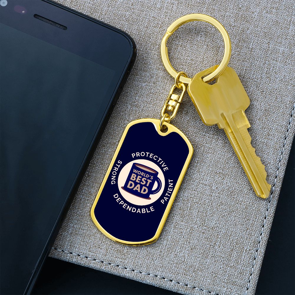 Graphic Dog Tag Keychain - World's Best Dad Coffee Mug