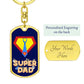 Graphic Dog Tag Keychain - Super Dad