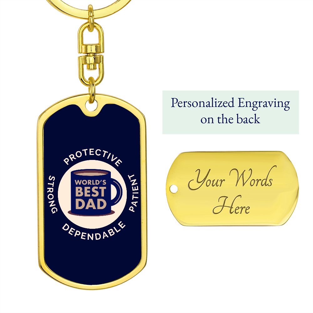 Graphic Dog Tag Keychain - World's Best Dad Coffee Mug
