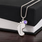 Engraved Baby Feet with Birthstone Necklace - Doting Mom