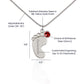 Engraved Baby Feet with Birthstone Necklace - New Mom