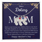Engraved Baby Feet with Birthstone Necklace - Doting Mom