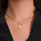 Engraved Baby Foot with Birthstone Necklace - Doting Mom