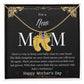 Engraved Baby Feet with Birthstone Necklace - New Mom