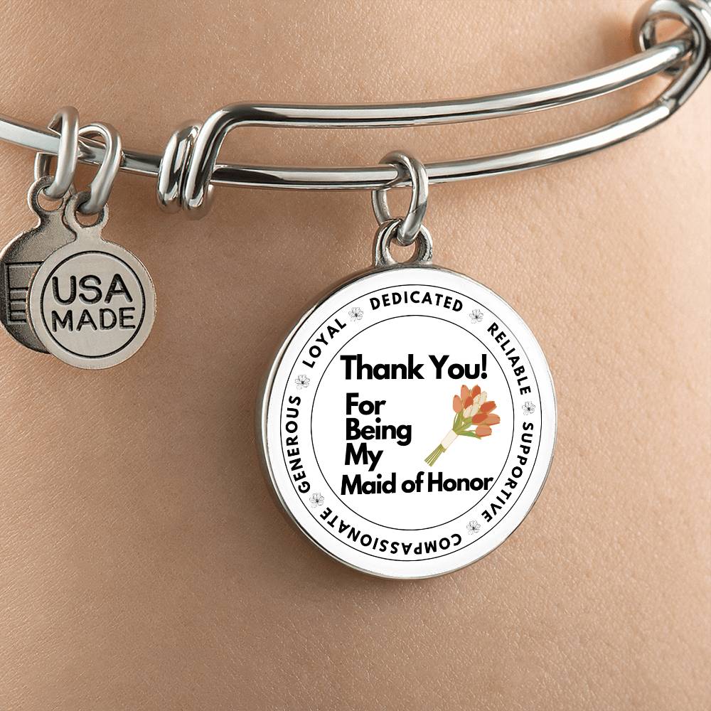 Thank You for Being My Maid of Honor Luxury Bangle