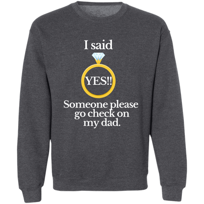 Yes check on dad black G180 Crewneck Pullover Sweatshirt