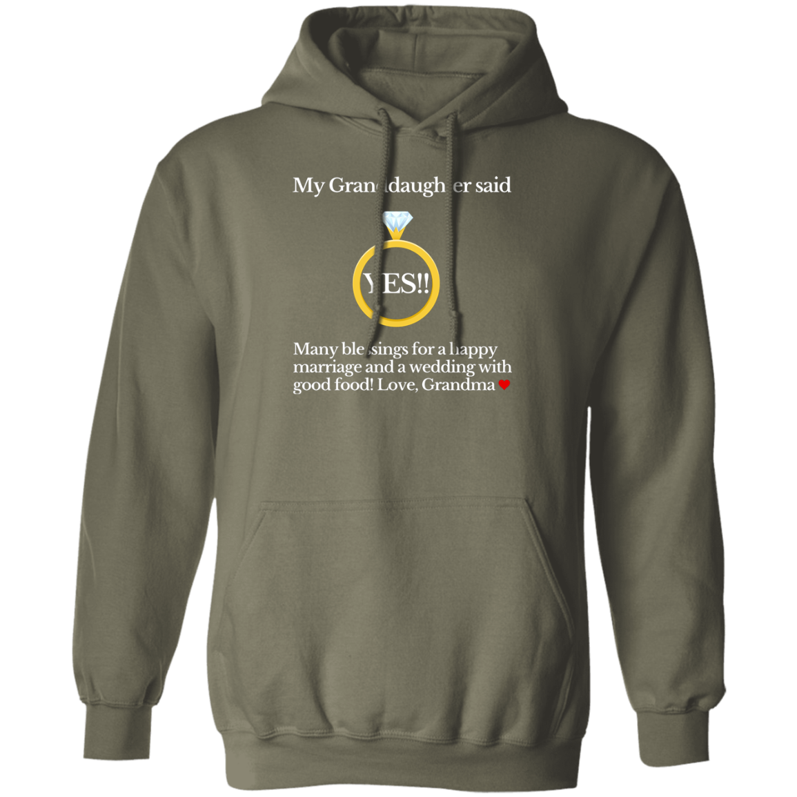yes granddaughter grandma black Hoodie