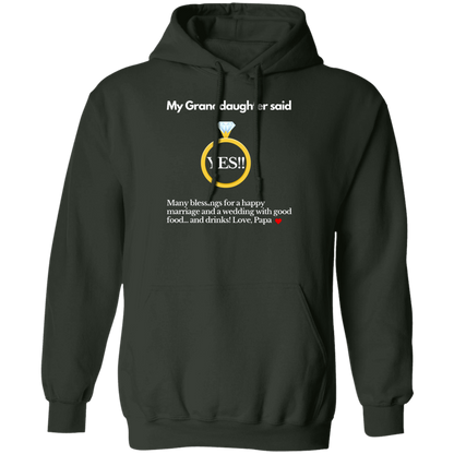 yes granddaughter papa black Hoodie
