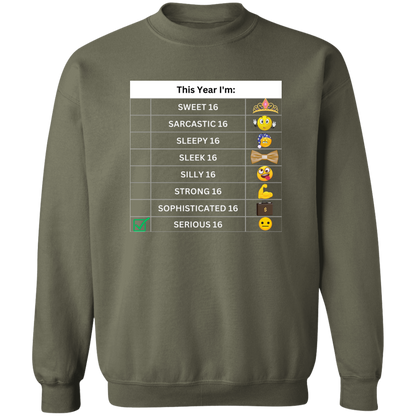 Sixteen Chart Serious Pullover Sweatshirt