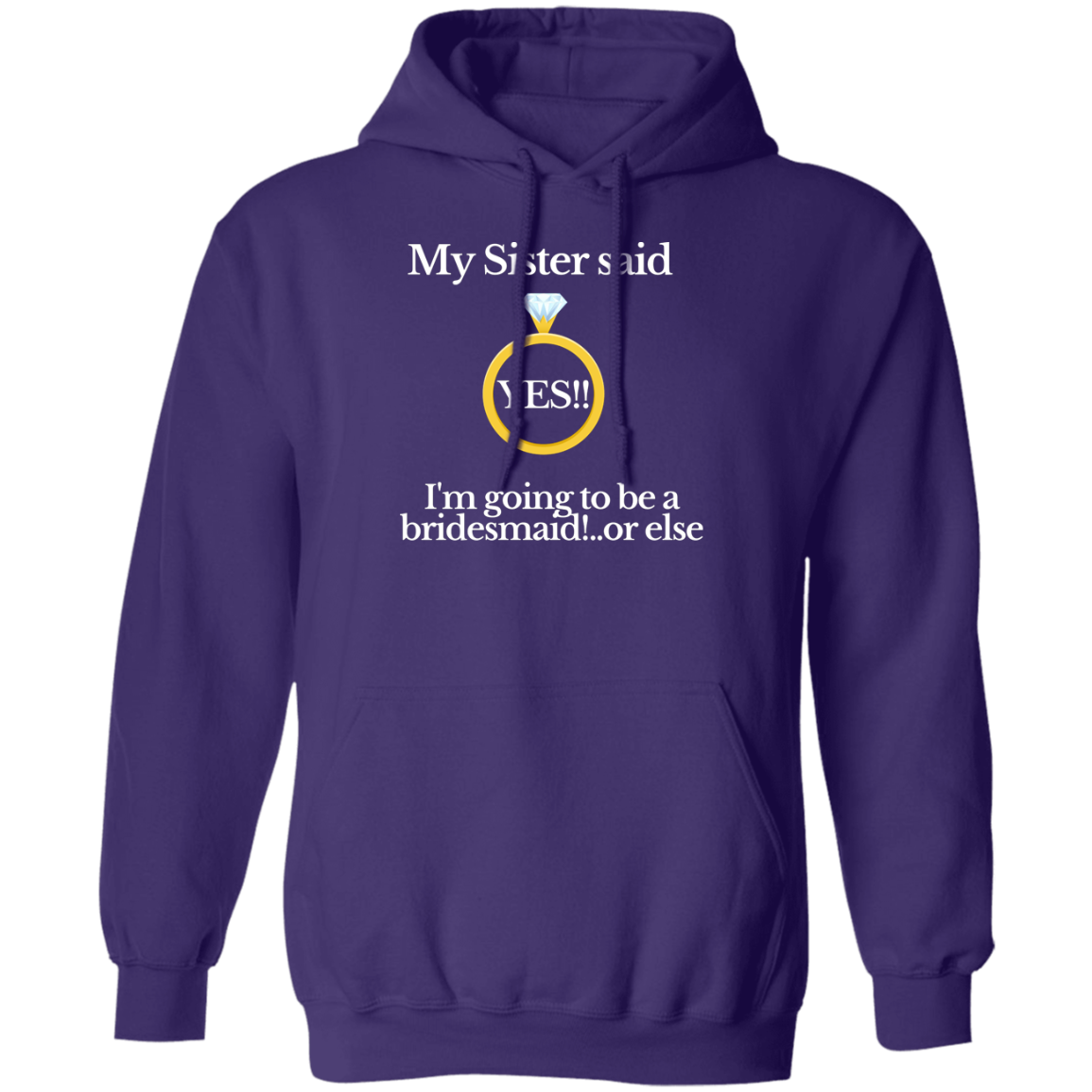 yes sister bridesmaid black Hoodie