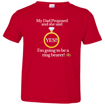 yes dad ring bearer black Toddler Jersey T-Shirt
