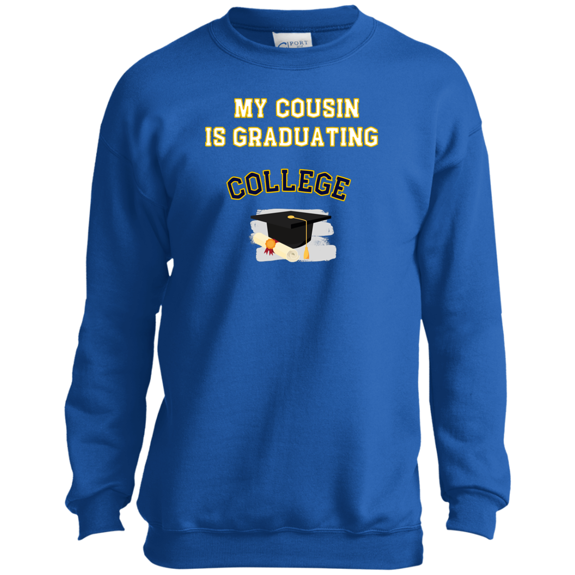 cousin graduating college Youth Crewneck Sweatshirt