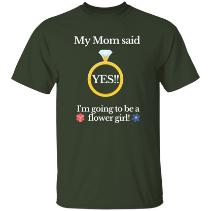 yes mom flower girl black Youth 100% Cotton T-Shirt