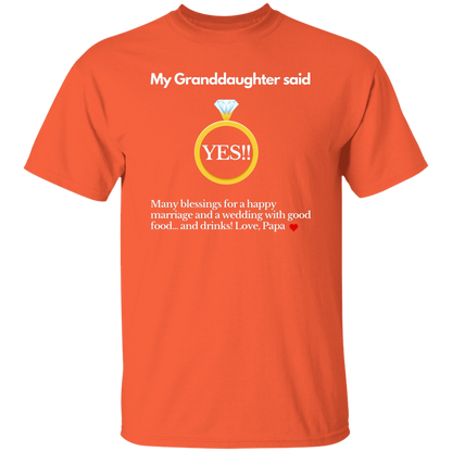 yes granddaughter papa black T-Shirt