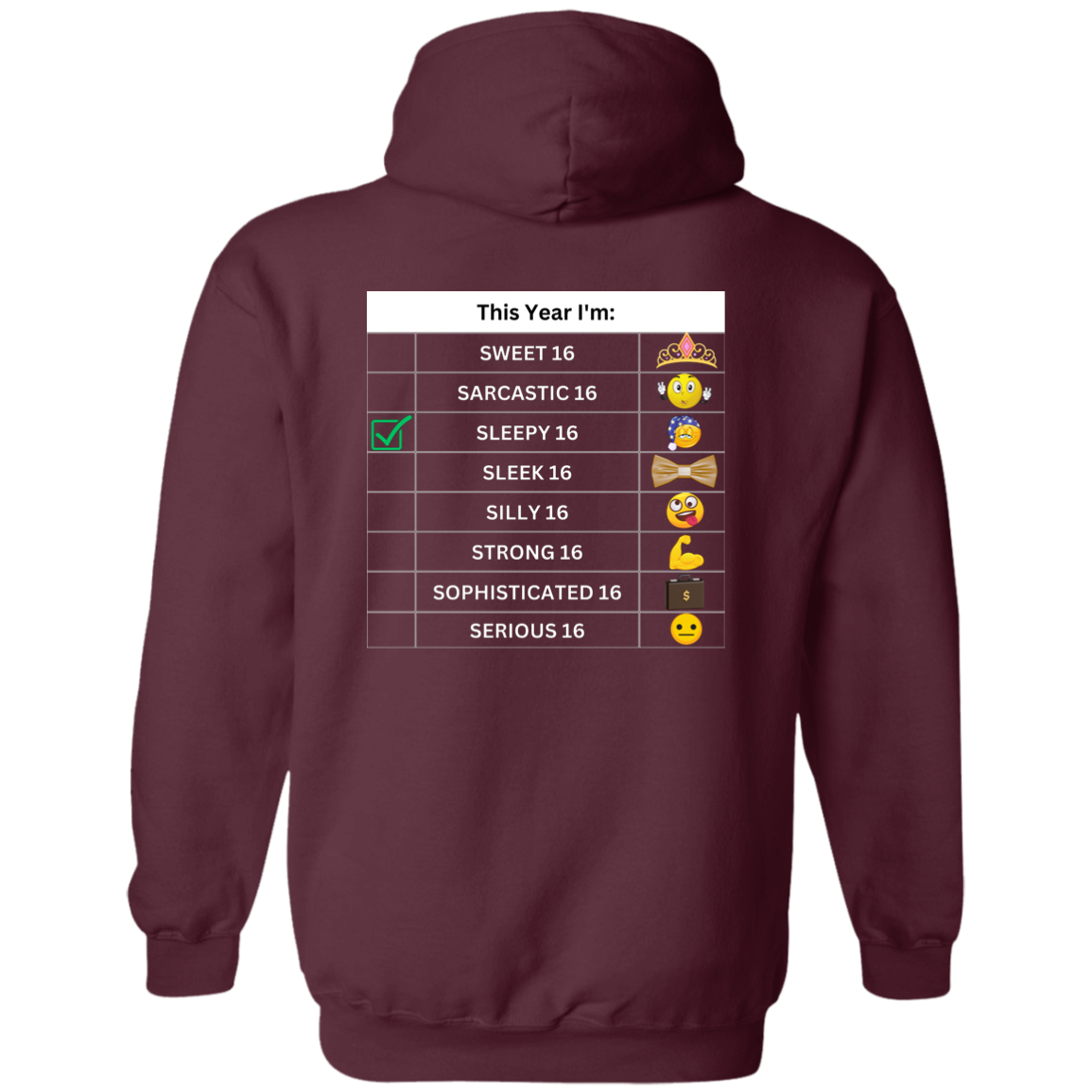 Sixteen Chart Sleepy Hoodie