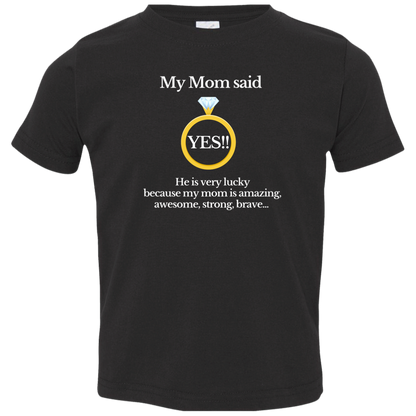 yes mom children black Toddler Jersey T-Shirt