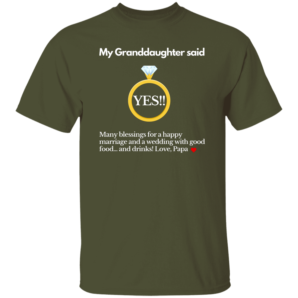 yes granddaughter papa black T-Shirt