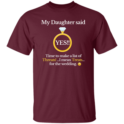 yes daughter dad black T-Shirt