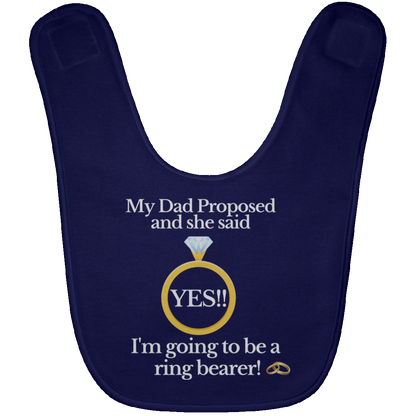 yes dad ring bearer black Baby Bib