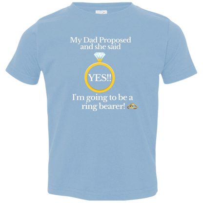 yes dad ring bearer black Toddler Jersey T-Shirt