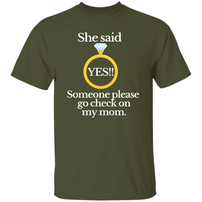 Yes check on mom black T-Shirt