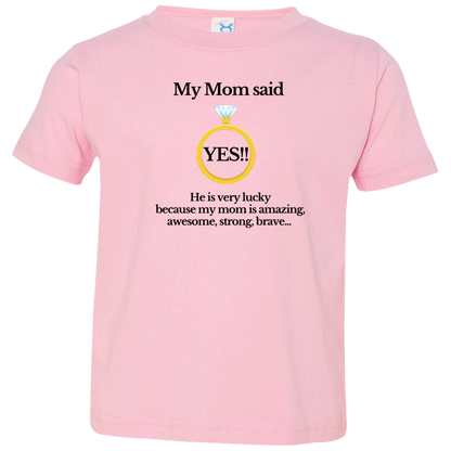 yes children mom white Black Font Toddler Jersey T-Shirt