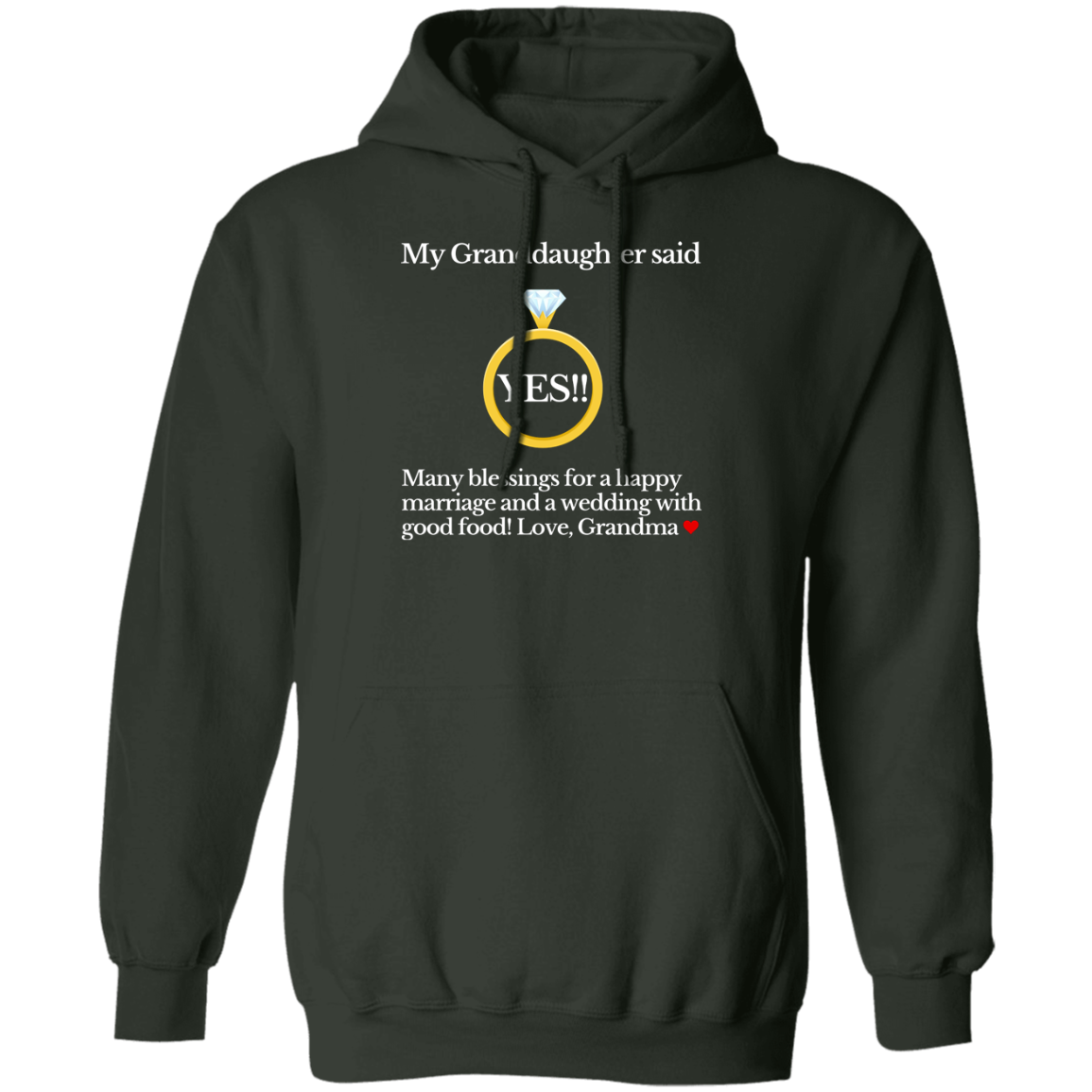 yes granddaughter grandma black Hoodie