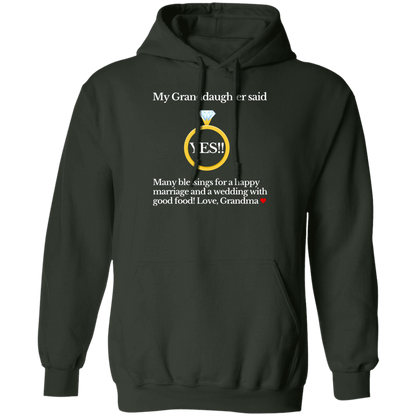yes granddaughter grandma black Hoodie
