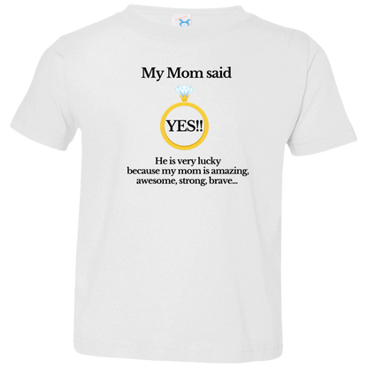 yes children mom white Black Font Toddler Jersey T-Shirt