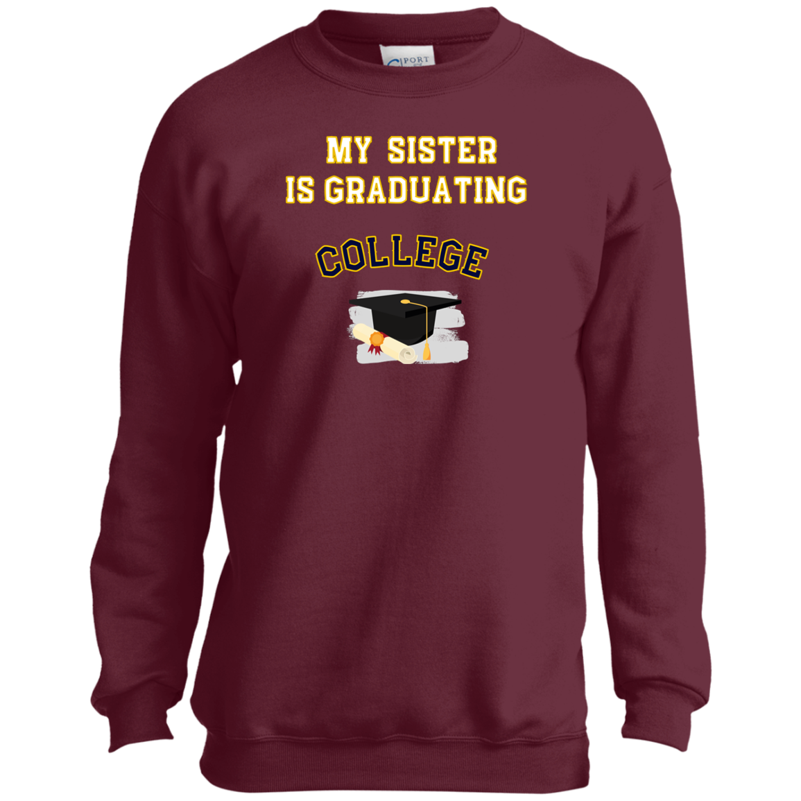 sister graduating college Youth Crewneck Sweatshirt