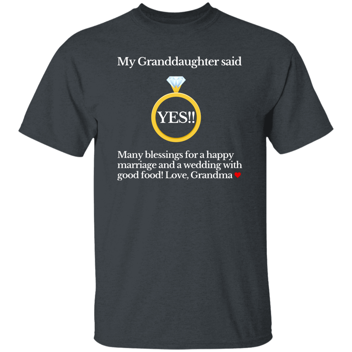 yes granddaughter grandma black T-Shirt