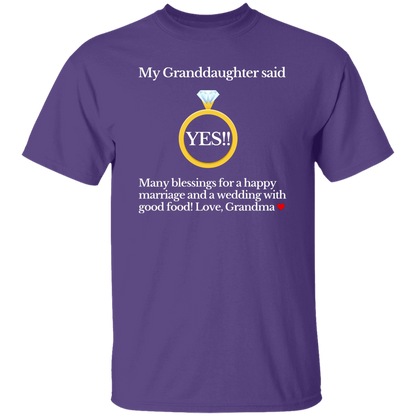yes granddaughter grandma black T-Shirt