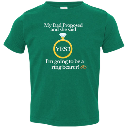 yes dad ring bearer black Toddler Jersey T-Shirt