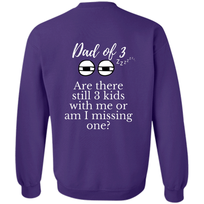 dad of 3 G180 Crewneck Pullover Sweatshirt