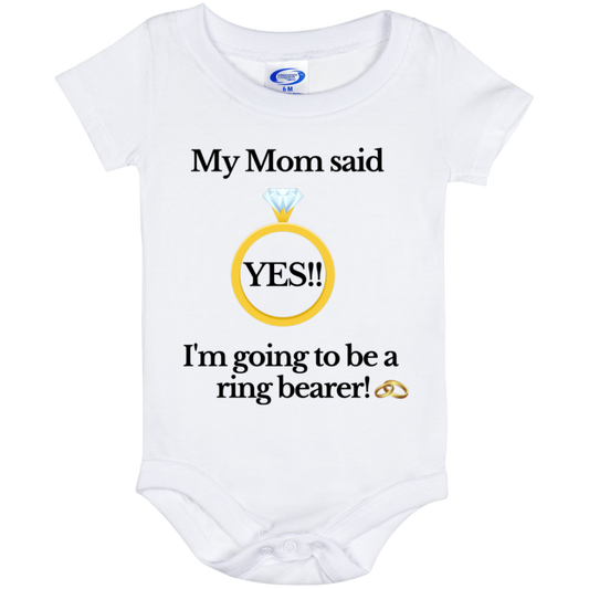 yes mom ring bearer white Baby Onesie 6 Month