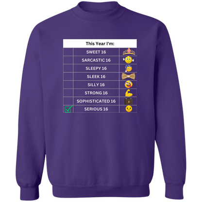 Sixteen Chart Serious Pullover Sweatshirt
