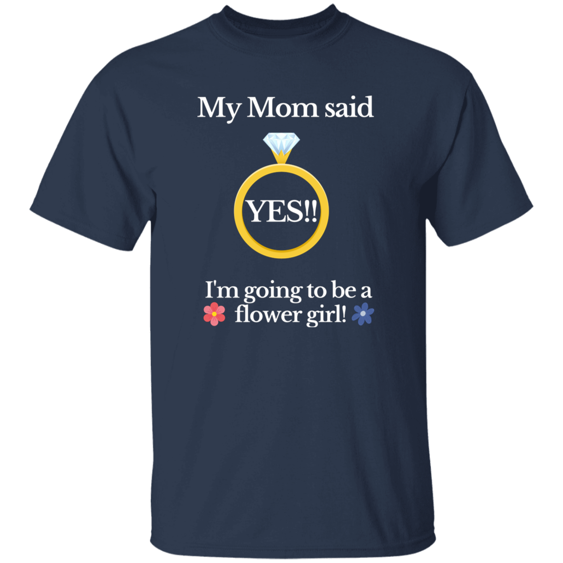 yes mom flower girl black Youth 100% Cotton T-Shirt