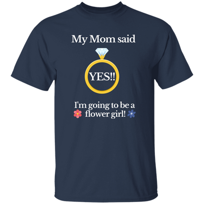 yes mom flower girl black Youth 100% Cotton T-Shirt